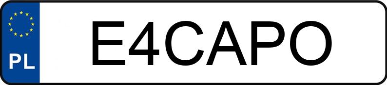 Numer rejestracyjny E4CAPO posiada ALFA ROMEO GIULIA