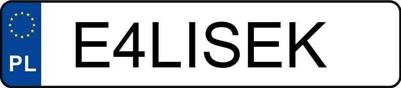 Numer rejestracyjny E4LISEK posiada FORD MUSTANG