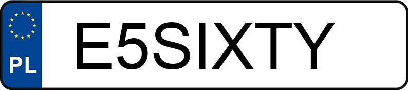 Numer rejestracyjny E5SIXTY posiada BMW 550i MR`07 E4 E60 550i MR`07 E4 E60