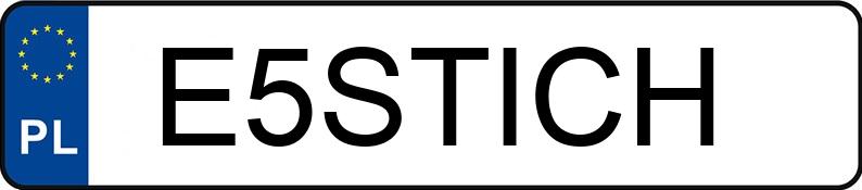 Die Registrierungsnummer E5STICH hat BMW 320i MR`04 E4 E90 320i MR`04 E4 E90