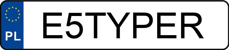 Numer rejestracyjny E5TYPER posiada HONDA Civic Type R MR`22 E6 Civic Type R MR`22 E6