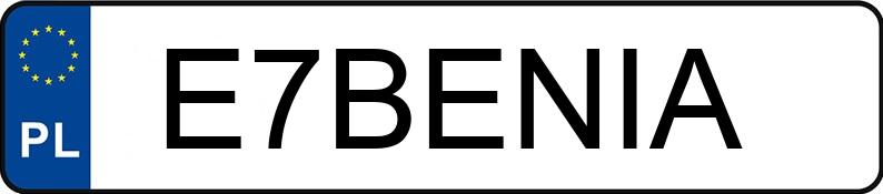 Numer rejestracyjny E7BENIA posiada BMW 745