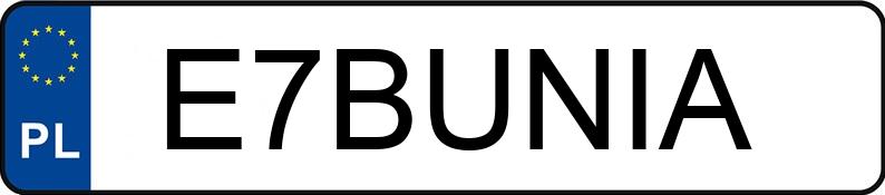 Numer rejestracyjny E7BUNIA posiada BMW 5