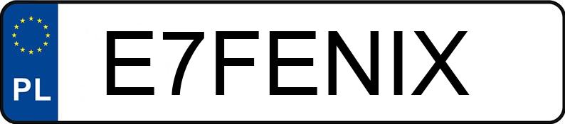 Numer rejestracyjny E7FENIX posiada FERRARI CALIFORNIA