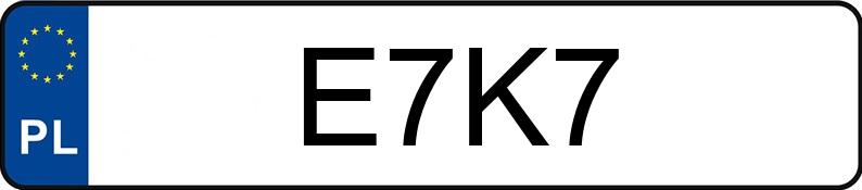 Numer rejestracyjny E7K7 posiada NISSAN 200 SX 2.0 Kat. Turbo 16V