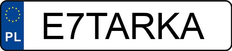 Numer rejestracyjny E7TARKA posiada HONDA CRX CRX