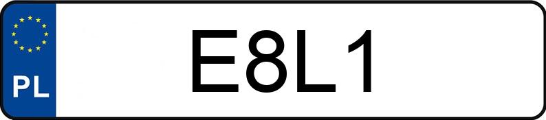 Numer rejestracyjny E8L1 posiada AUDI A3 2.0 FSI Numer rejestracyjny E8L1 posiada AUDI A3 2.0 FSI