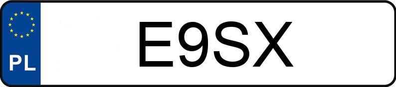 Numer rejestracyjny E9SX posiada DODGE CHALLENGER