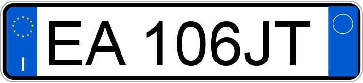 Numer rejestracyjny EA106JT posiada FIAT Panda 2a serie