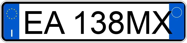 Znaleziono tablicę rejestracyjną o numerach EA138MX