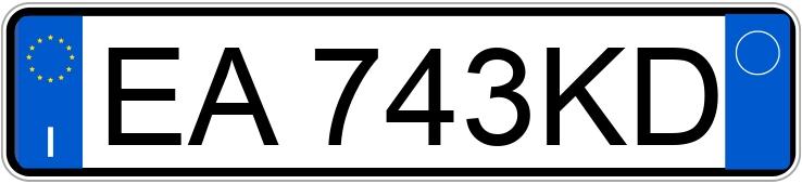 Numer rejestracyjny EA743KD posiada FIAT Panda 2a serie