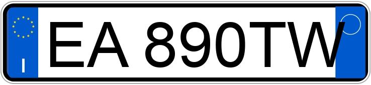 Numer rejestracyjny EA890TW posiada FIAT Sedici