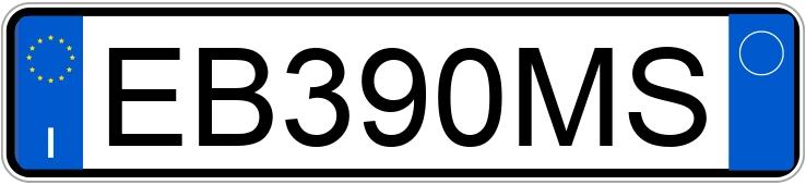 Numer rejestracyjny EB390MS posiada FIAT Multipla 2a serie
