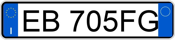 Registreringsnummeret EB705FG har FERRARI 