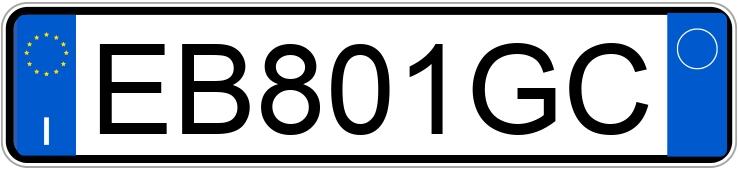 Numer rejestracyjny EB801GC posiada FIAT Panda 2a serie