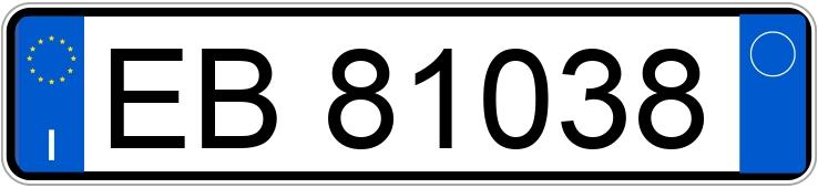 Numer rejestracyjny EB81038 posiada Piaggio 