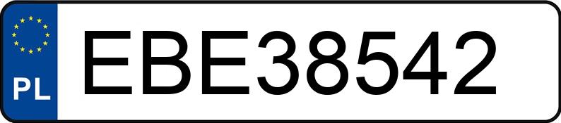 Numer rejestracyjny EBE 38542 posiada AUDI 80 2.0 - EBE38542