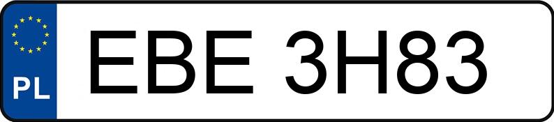 Numer rejestracyjny EBE 3H83 posiada OPEL OMEGA - EBE3H83