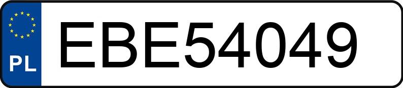 Numer rejestracyjny EBE 54049 posiada VOLKSWAGEN GOLF GL - EBE54049