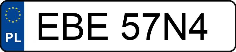 Numer rejestracyjny EBE 57N4 posiada VOLKSWAGEN PASSAT 1,9 TDI - EBE57N4