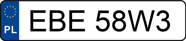 Numer rejestracyjny EBE 58W3 posiada NISSAN TERRANO - EBE58W3