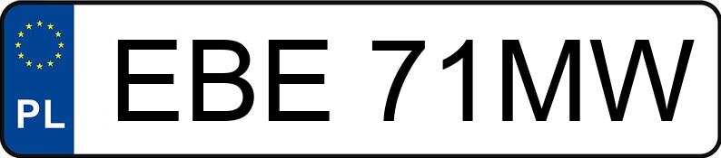 Numer rejestracyjny EBE 71MW posiada OPEL ASTRA 1,4 KAT - EBE71MW