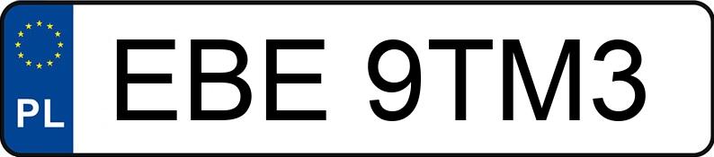 Numer rejestracyjny EBE 9TM3 posiada VOLKSWAGEN GOLF 1.6 KAT - EBE9TM3