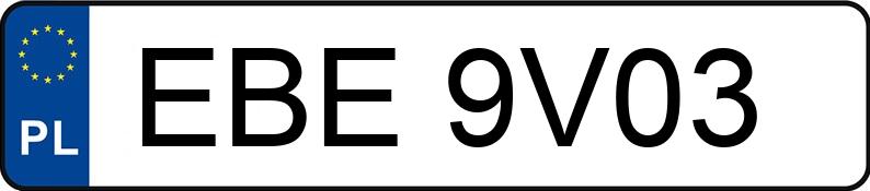 Numer rejestracyjny EBE 9V03 posiada VOLKSWAGEN PASSAT 1.9 TDI - EBE9V03