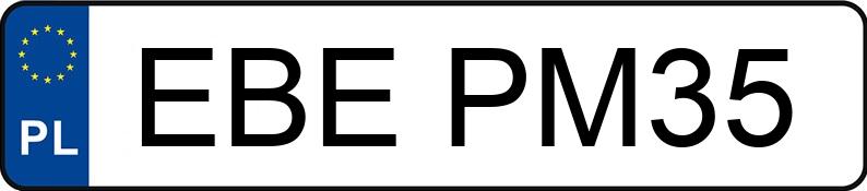 Numer rejestracyjny EBE PM35 posiada HONDA Civic Plus - EBEPM35