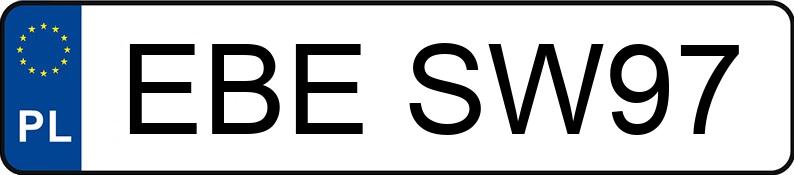 Il numero di registrazione EBE SW97 ha DAEWOO / FSO Lanos 1.5 Kat. MR`97 E3 SE Plus - EBESW97