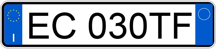 Numer rejestracyjny EC030TF posiada PEUGEOT 107