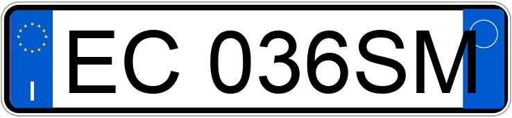 Numer rejestracyjny EC036SM posiada Mini 1.6