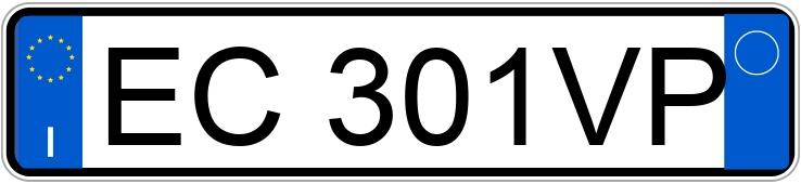 Numer rejestracyjny EC301VP posiada  