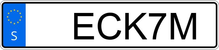 Numer rejestracyjny ECK7M posiada  