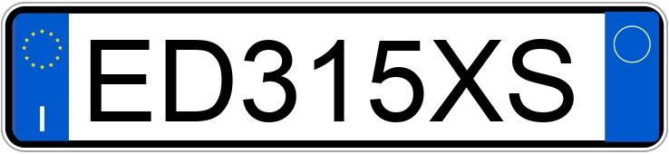 Numer rejestracyjny ED315XS posiada LANCIA Delta