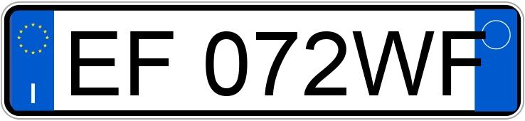 Numer rejestracyjny EF072WF posiada FIAT Panda 2a serie