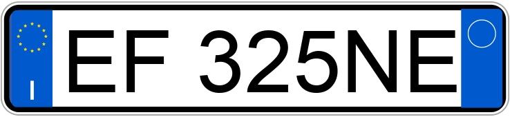 Numer rejestracyjny EF325NE posiada  