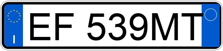 Numer rejestracyjny EF539MT posiada FIAT Panda 2a serie