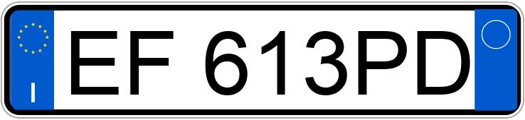 Numer rejestracyjny EF613PD posiada LANCIA Ypsilon 2a serie