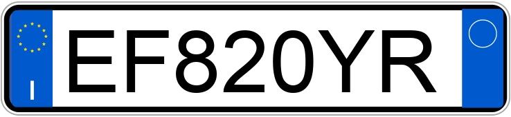 Numer rejestracyjny EF820YR posiada LANCIA Ypsilon 2a serie Numer rejestracyjny EF820YR posiada LANCIA Ypsilon 2a serie