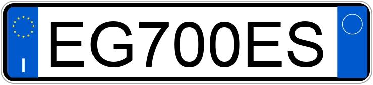 Numer rejestracyjny EG700ES posiada LANCIA Delta