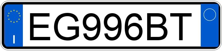 Numer rejestracyjny EG996BT posiada FIAT Panda 2a serie