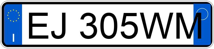 Numer rejestracyjny EJ305WM posiada OPEL Meriva 2a serie Meriva 1.4 100CV Cosmo (74 kw)