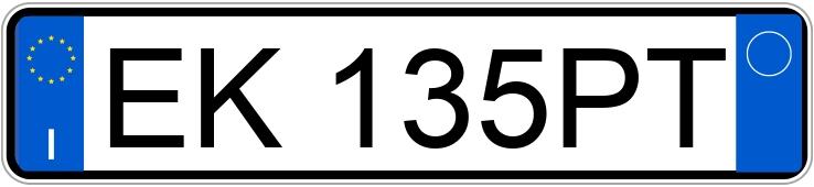 Numer rejestracyjny EK135PT posiada FIAT Panda 2a serie