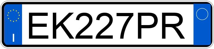 Numer rejestracyjny EK227PR posiada BMW Serie 1