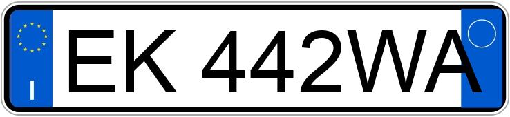 Numer rejestracyjny EK442WA posiada SUZUKI Splash