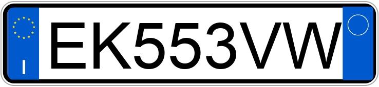 Numer rejestracyjny EK553VW posiada FIAT 500