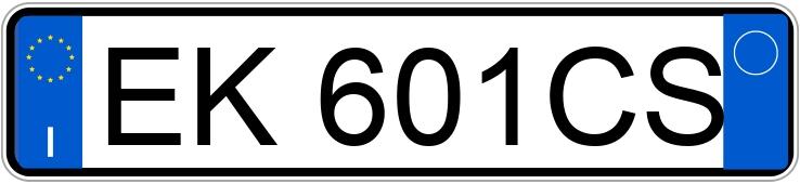 Il numero di registrazione EK601CS ha TOYOTA AYGO