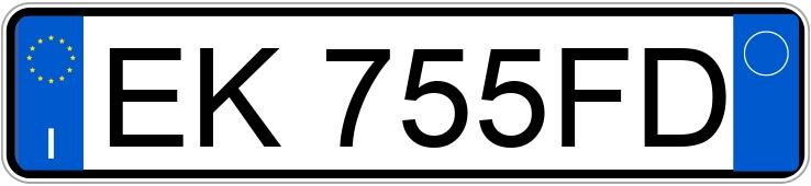 Numer rejestracyjny EK755FD posiada VOLKSWAGEN Touran 2a serie