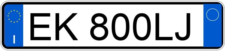 Numer rejestracyjny EK800LJ posiada VOLKSWAGEN Golf 6a serie